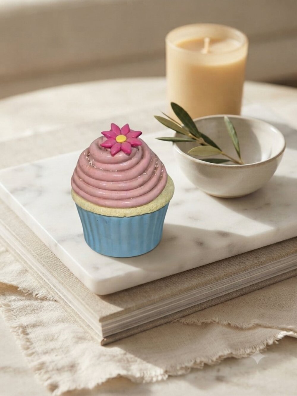 Cupcake Trinket Box Ceramic Pastel Jewelry Organizer Storage Pink Blue - Picture 8 of 9